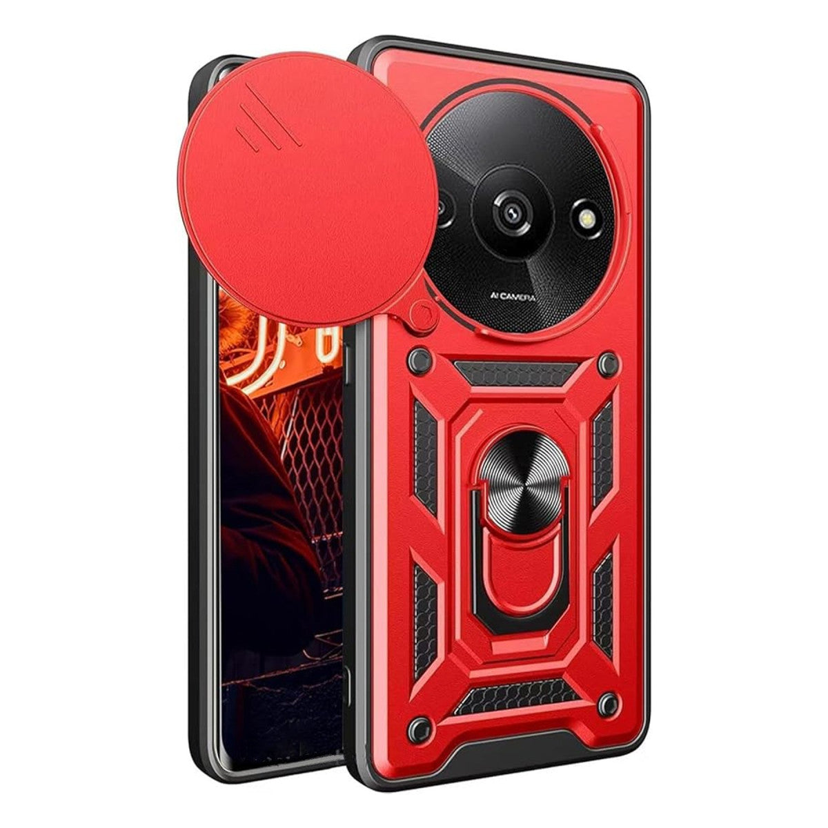 Newface Xiaomi Redmi A3 4G Kılıf Pars Lens Yüzüklü Silikon