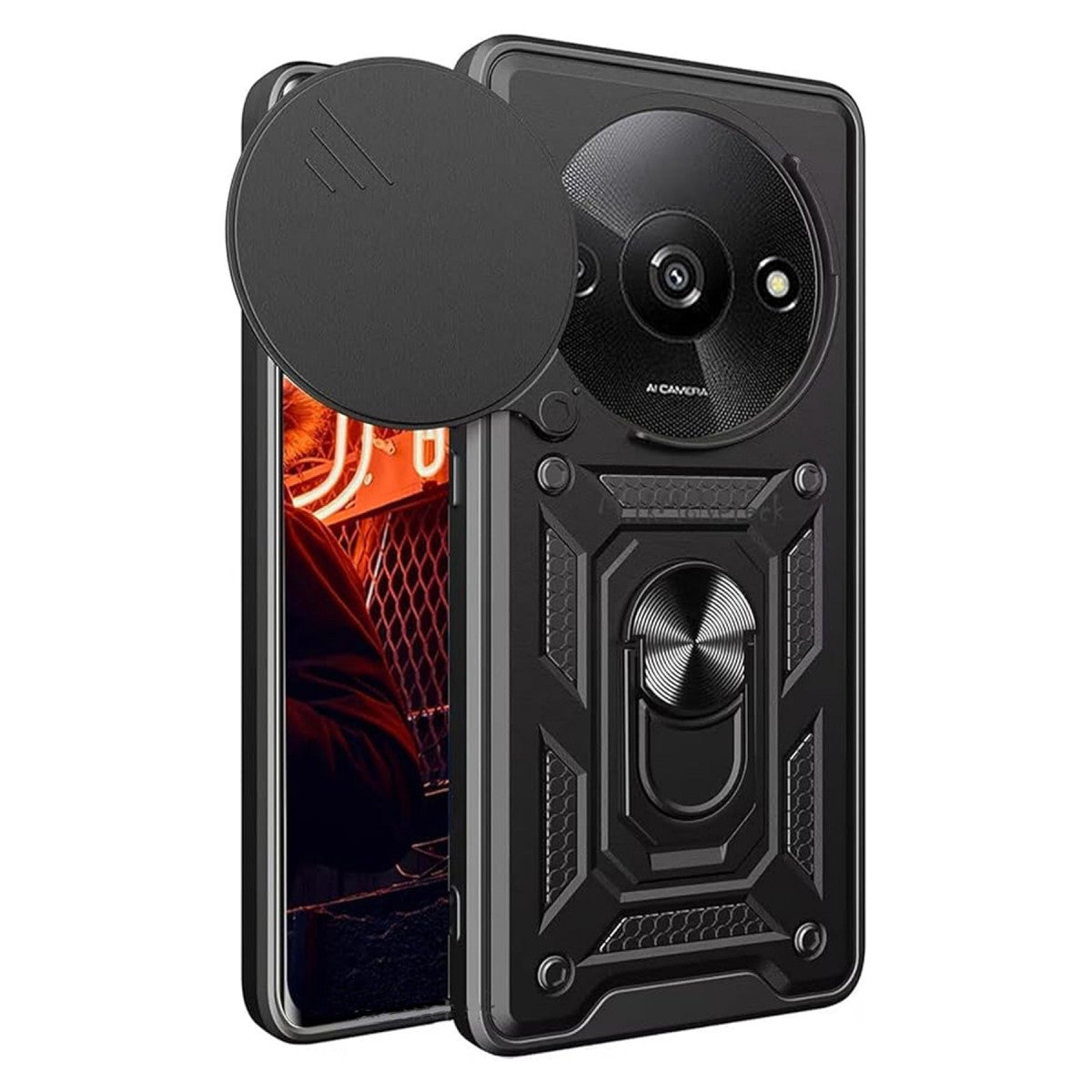 Newface Xiaomi Redmi A3 4G Kılıf Pars Lens Yüzüklü Silikon