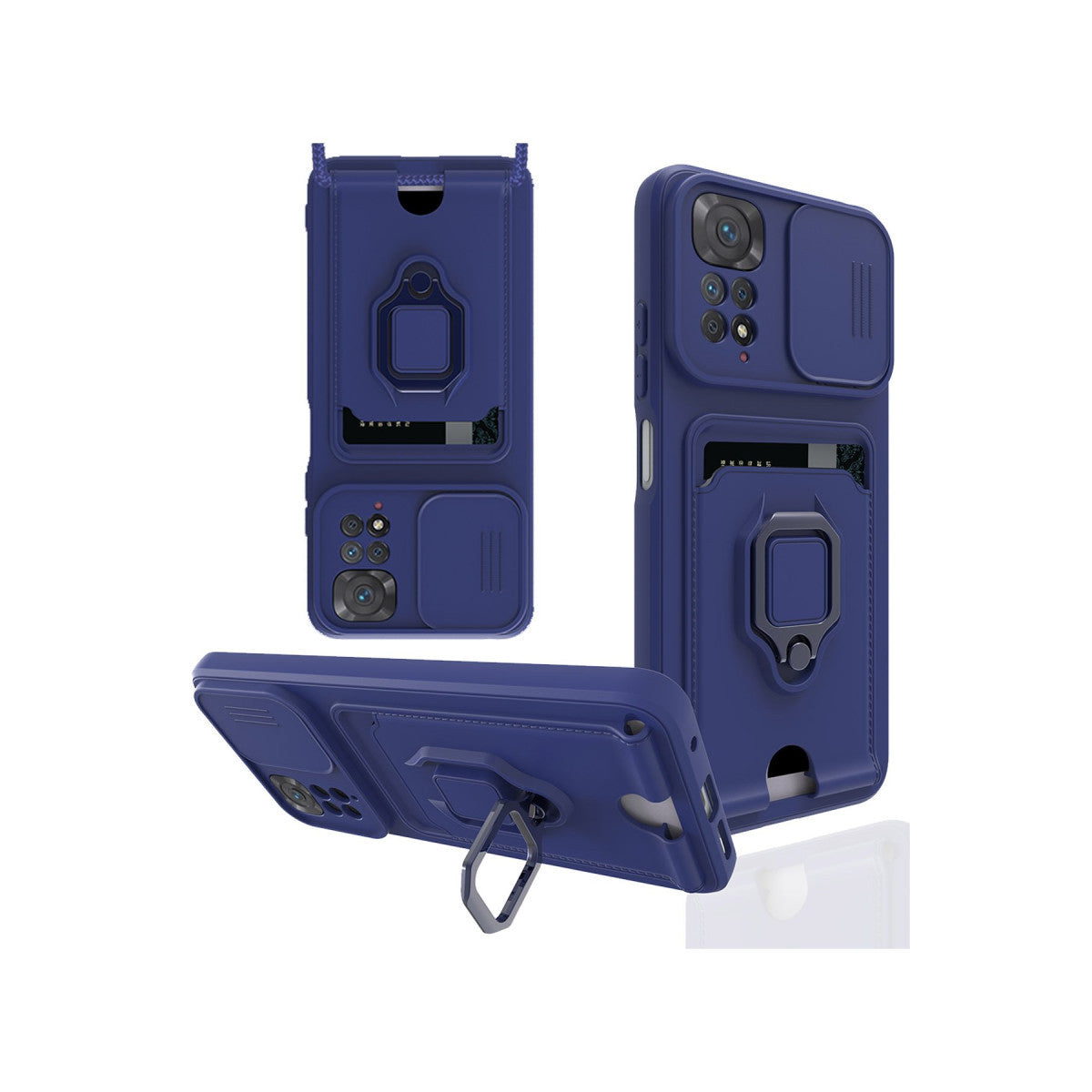 Newface Xiaomi Redmi Note 11 Pro Kılıf Zuma Kartvizitli Yüzüklü Silikon