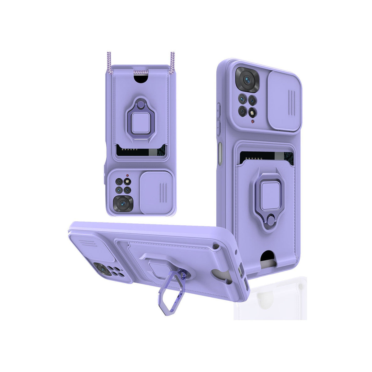 Newface Xiaomi Redmi Note 11 Pro Kılıf Zuma Kartvizitli Yüzüklü Silikon