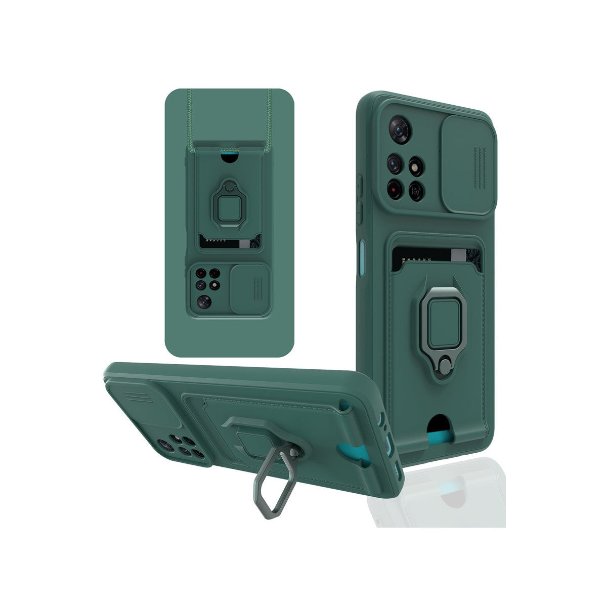 Newface Xiaomi Redmi Note 11T Kılıf Zuma Kartvizitli Yüzüklü Silikon