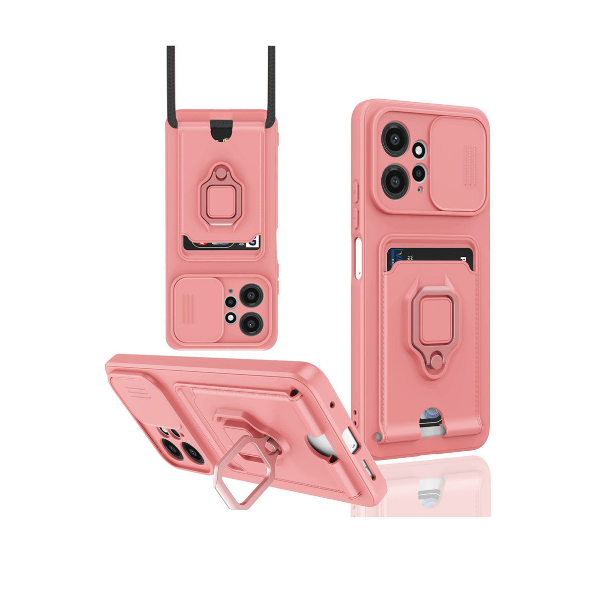 Newface Xiaomi Redmi Note 12 4G Kılıf Zuma Kartvizitli Yüzüklü Silikon