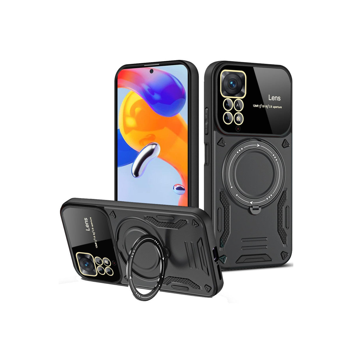 Newface Xiaomi Redmi Note 12 Pro 4G Kılıf Joy Lens Standlı Kapak