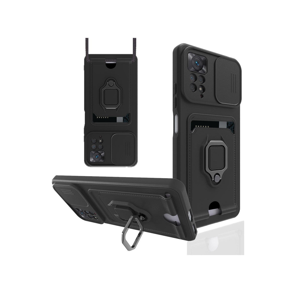 Newface Xiaomi Redmi Note 12 Pro 4G Kılıf Zuma Kartvizitli Yüzüklü Silikon