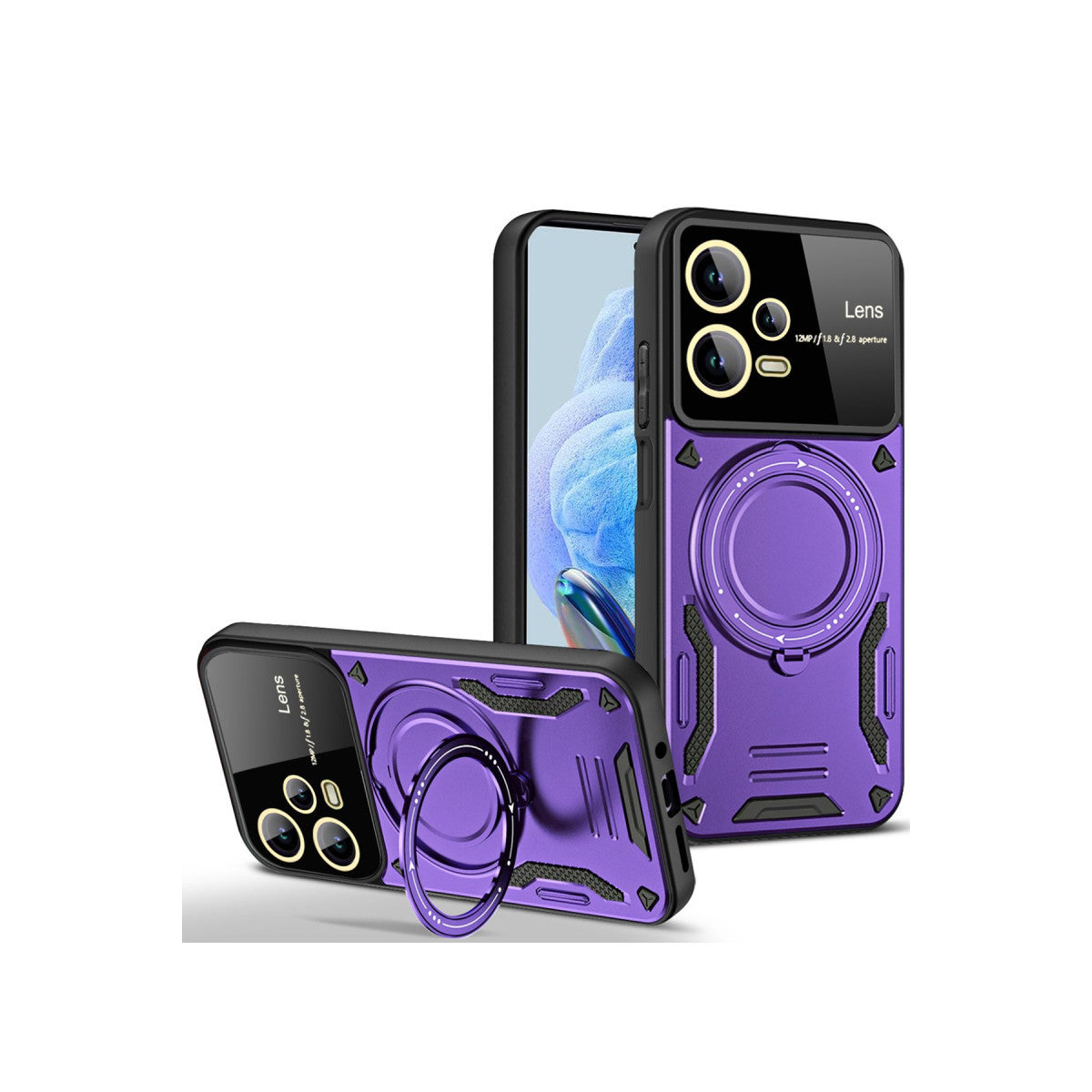 Newface Xiaomi Redmi Note 12 Pro 5G Kılıf Joy Lens Standlı Kapak