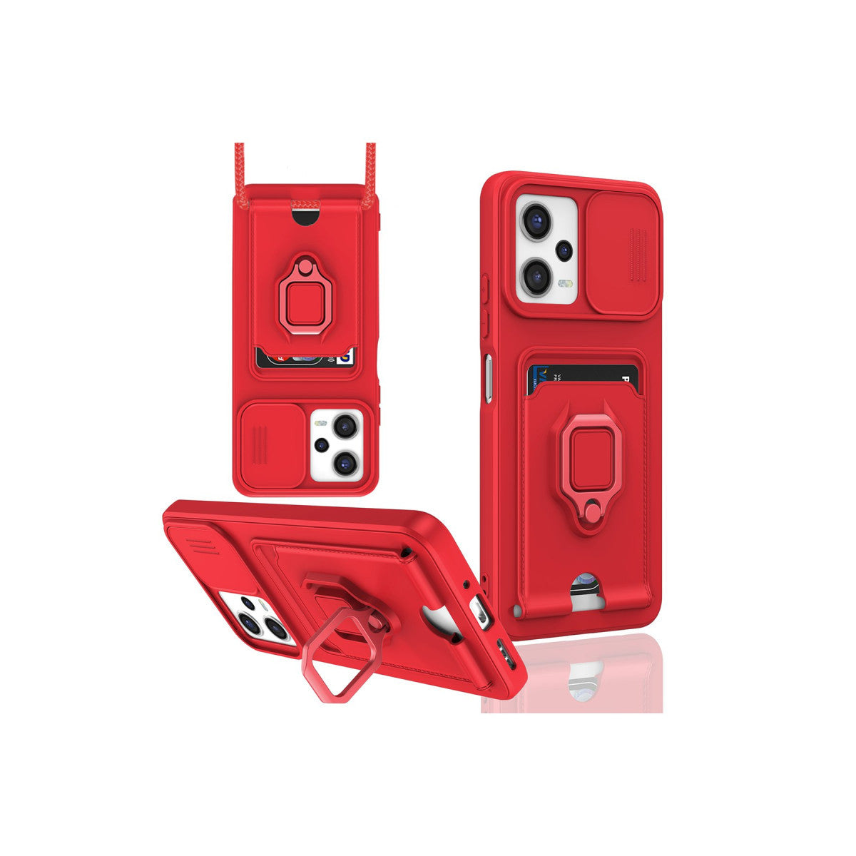 Newface Xiaomi Redmi Note 12 Pro 5G Kılıf Zuma Kartvizitli Yüzüklü Silikon