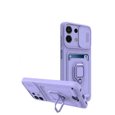 Newface Xiaomi Redmi Note 13 4G Kılıf Zuma Kartvizitli Yüzüklü Silikon