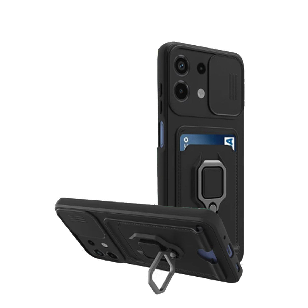 Newface Xiaomi Redmi Note 13 4G Kılıf Zuma Kartvizitli Yüzüklü Silikon