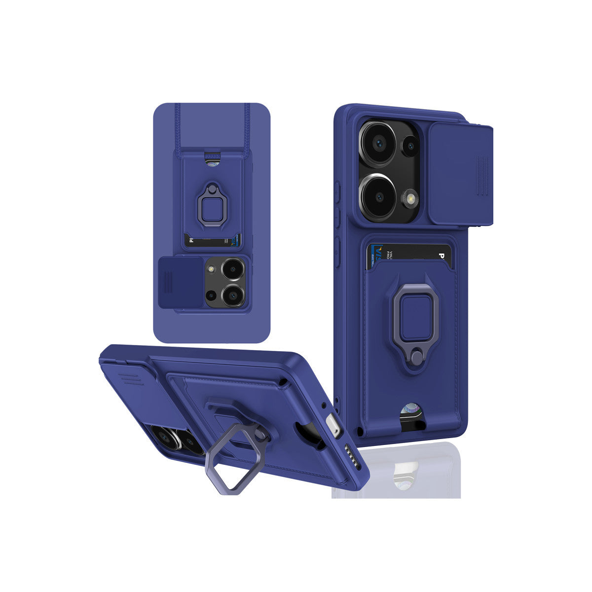 Newface Xiaomi Redmi Note 13 Pro 4G Kılıf Zuma Kartvizitli Yüzüklü Silikon