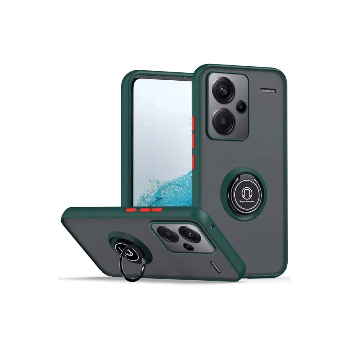 Newface Xiaomi Redmi Note 13 Pro Plus Kılıf Montreal Yüzüklü Silikon Kapak