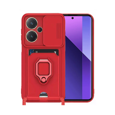 Newface Xiaomi Redmi Note 13 Pro Plus Kılıf Zuma Kartvizitli Yüzüklü Silikon