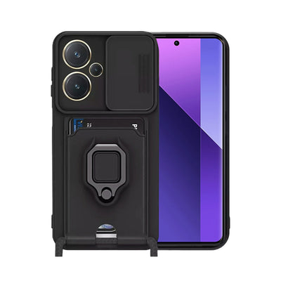 Newface Xiaomi Redmi Note 13 Pro Plus Kılıf Zuma Kartvizitli Yüzüklü Silikon