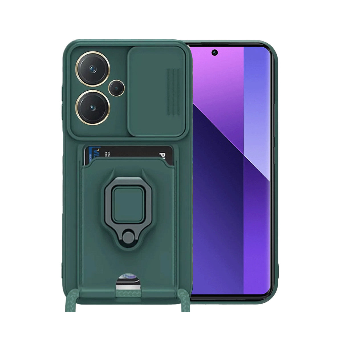 Newface Xiaomi Redmi Note 13 Pro Plus Kılıf Zuma Kartvizitli Yüzüklü Silikon