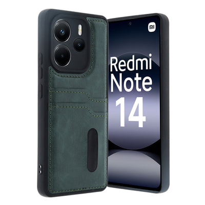 Newface Xiaomi Redmi Note 14 4G Kılıf Sara Kartvizitli Deri Kılıf