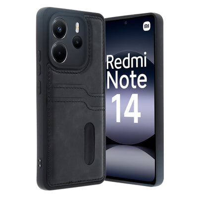 Newface Xiaomi Redmi Note 14 4G Kılıf Sara Kartvizitli Deri Kılıf