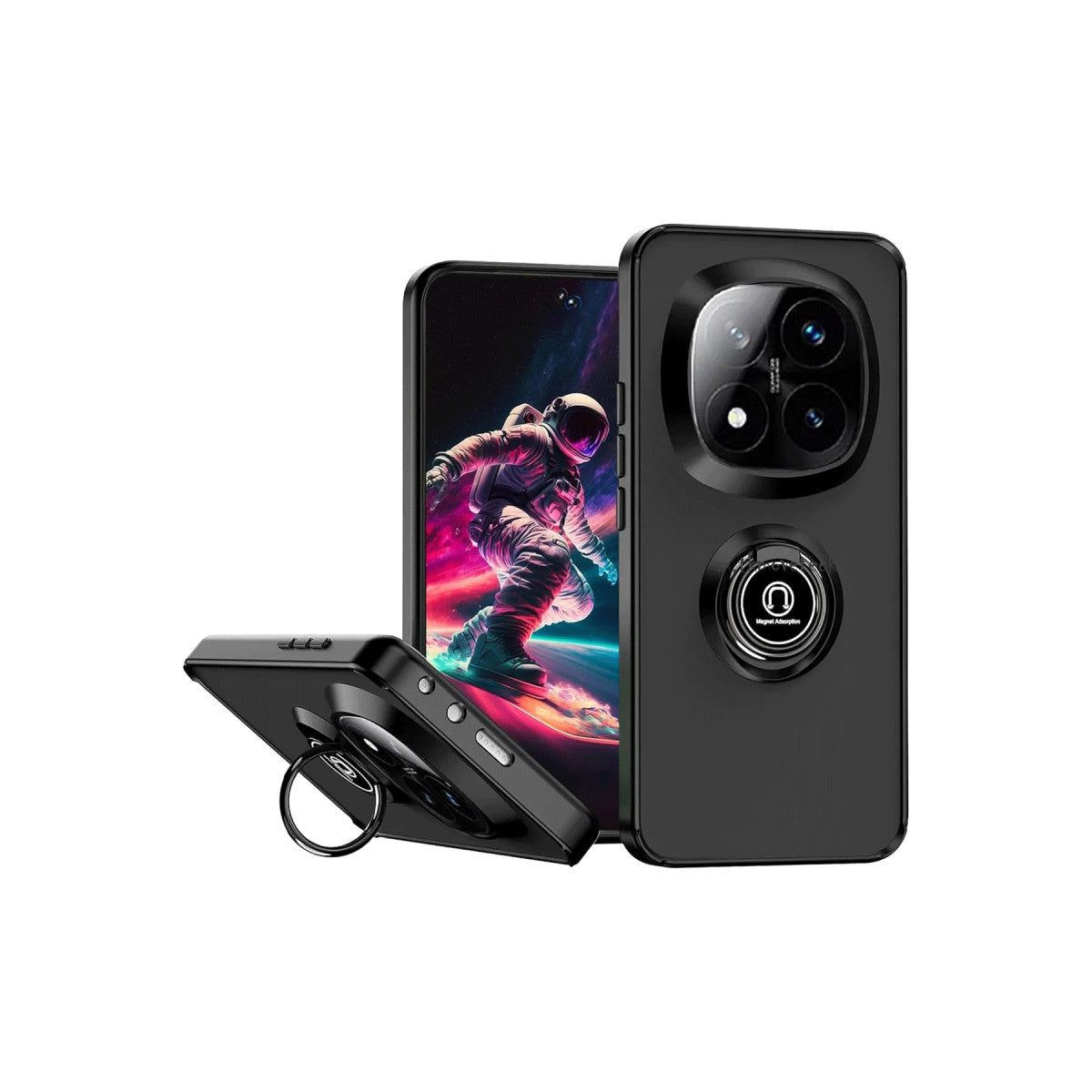 Newface Xiaomi Redmi Note 14 Pro 5G Kılıf Montreal Yüzüklü Silikon Kapak