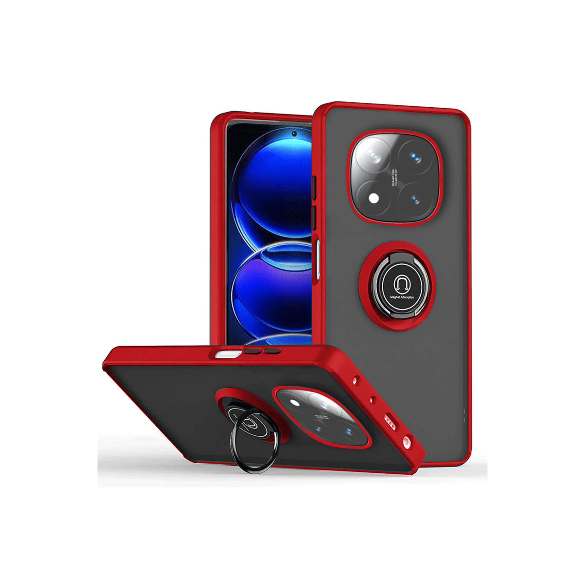 Newface Xiaomi Redmi Note 14 Pro Plus Kılıf Montreal Yüzüklü Silikon Kapak