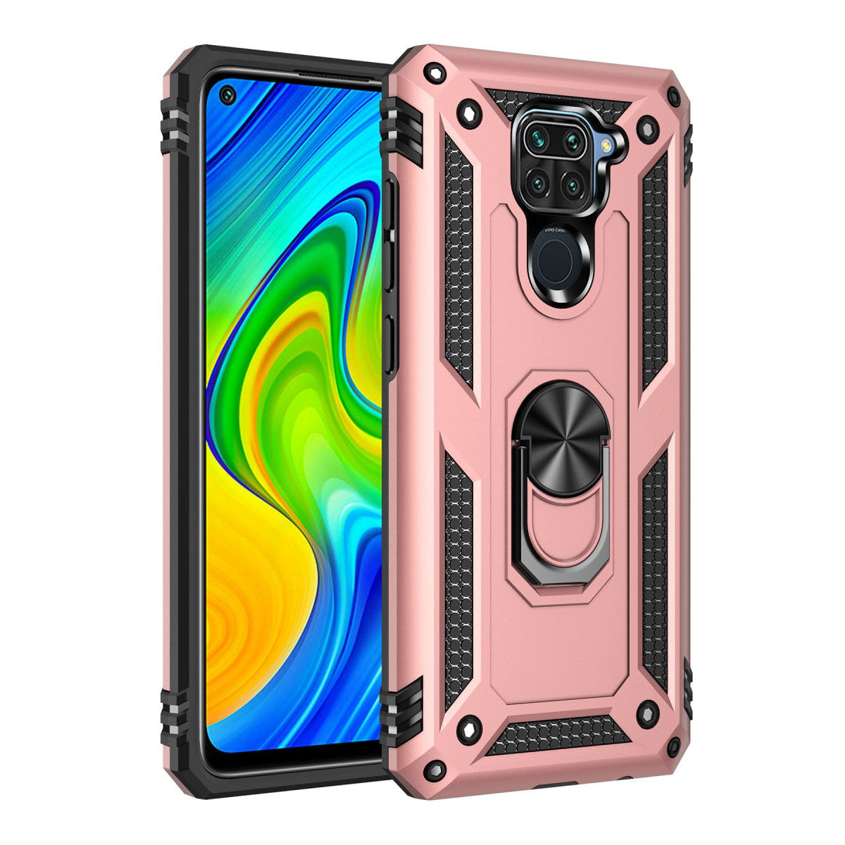 Newface Xiaomi Redmi Note 9 Kılıf Sofya Yüzüklü Silikon Kapak
