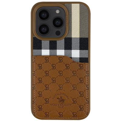 Santa Barbara Polo Racquet Club iPhone 14 Pro Max Plaid Kartvizitli Kapak