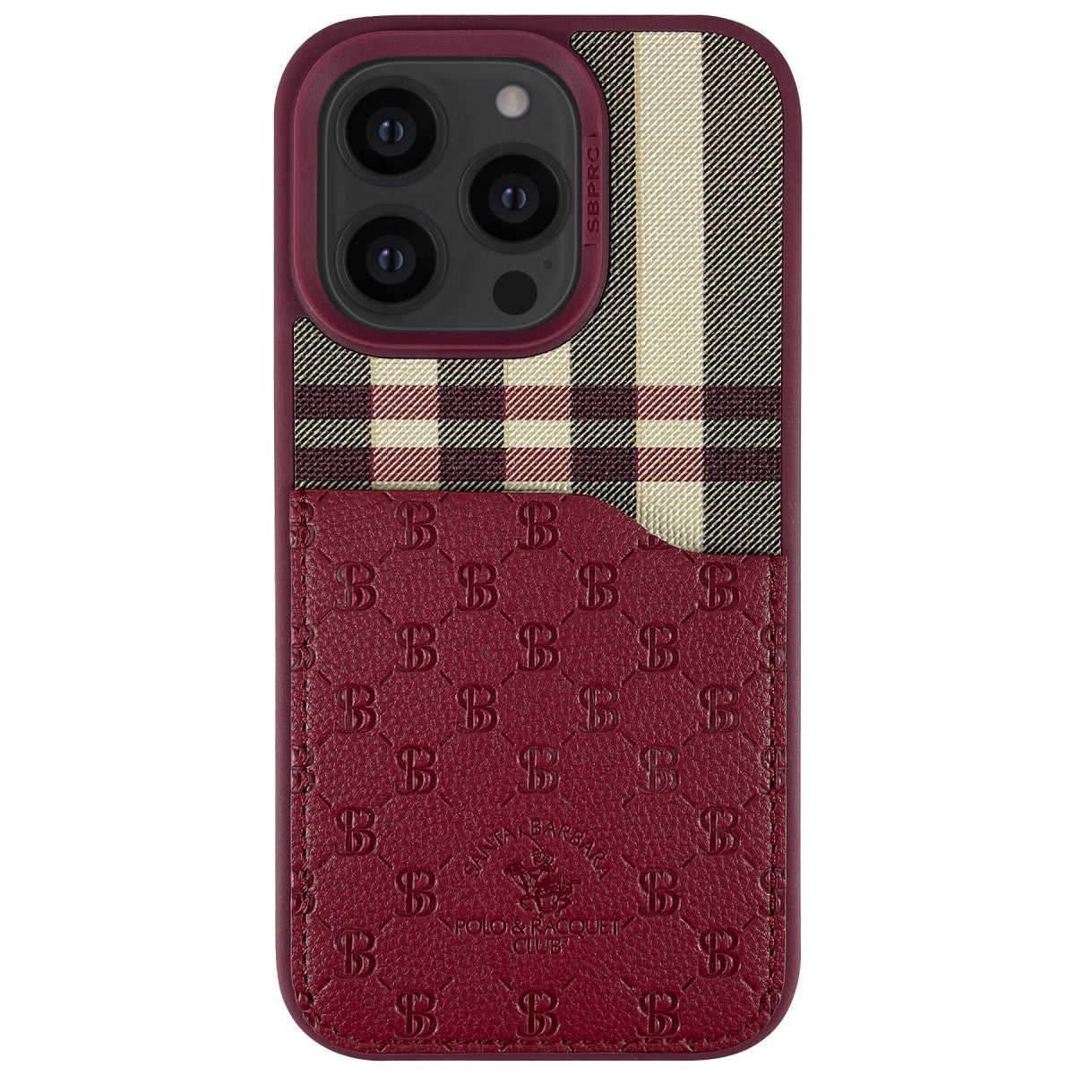 Santa Barbara Polo Racquet Club iPhone 14 Pro Max Plaid Kartvizitli Kapak