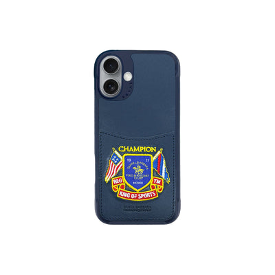 Santa Barbara Polo Racquet Club iPhone 16 Abner İçi Süet Nakış Desenli Kartvizitli Kılıf