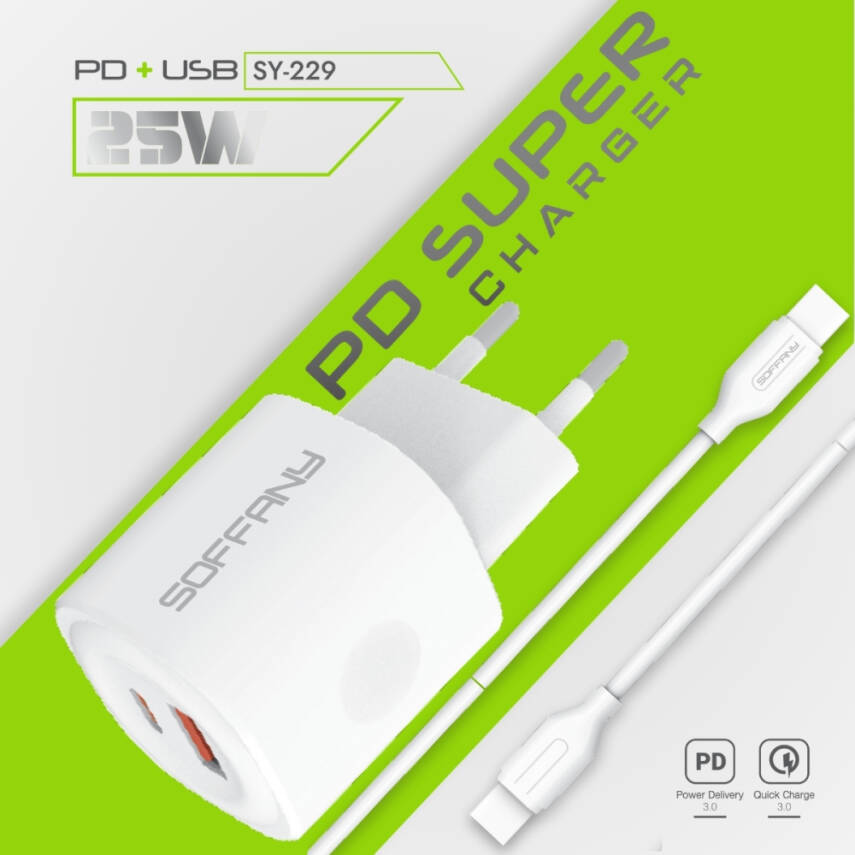 SY-229 25W PD + QC 3.0 Hızlı Şarj Seti