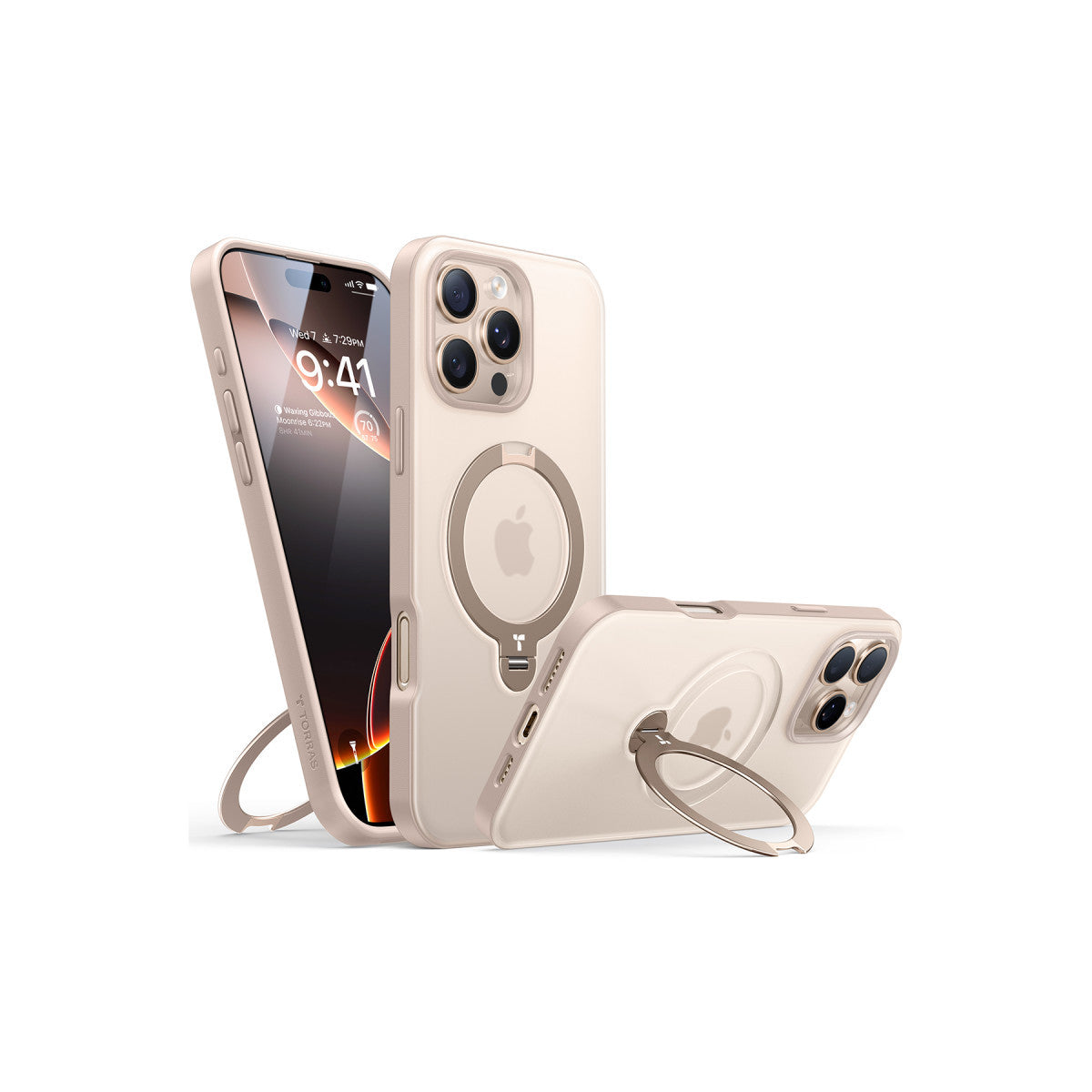 Torras Apple iPhone 16 Pro O Stand Spin Serisi Magsafe Kılıf