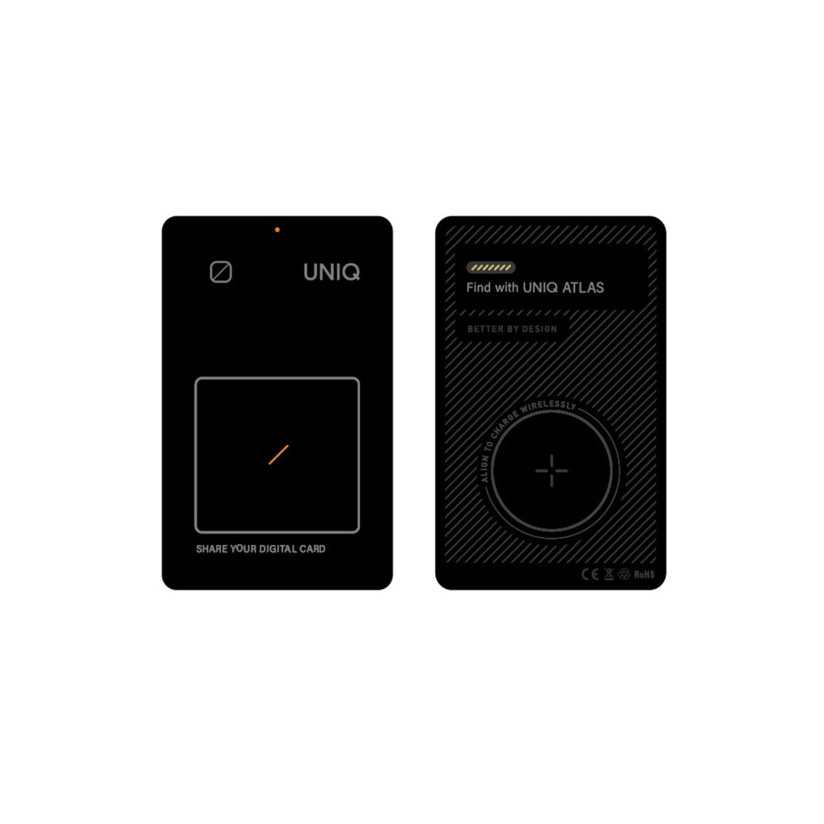 Uniq Atlas NFC Find My Destekli Dijital Göstergeli Kablosuz Şarjlı Dijital Kart