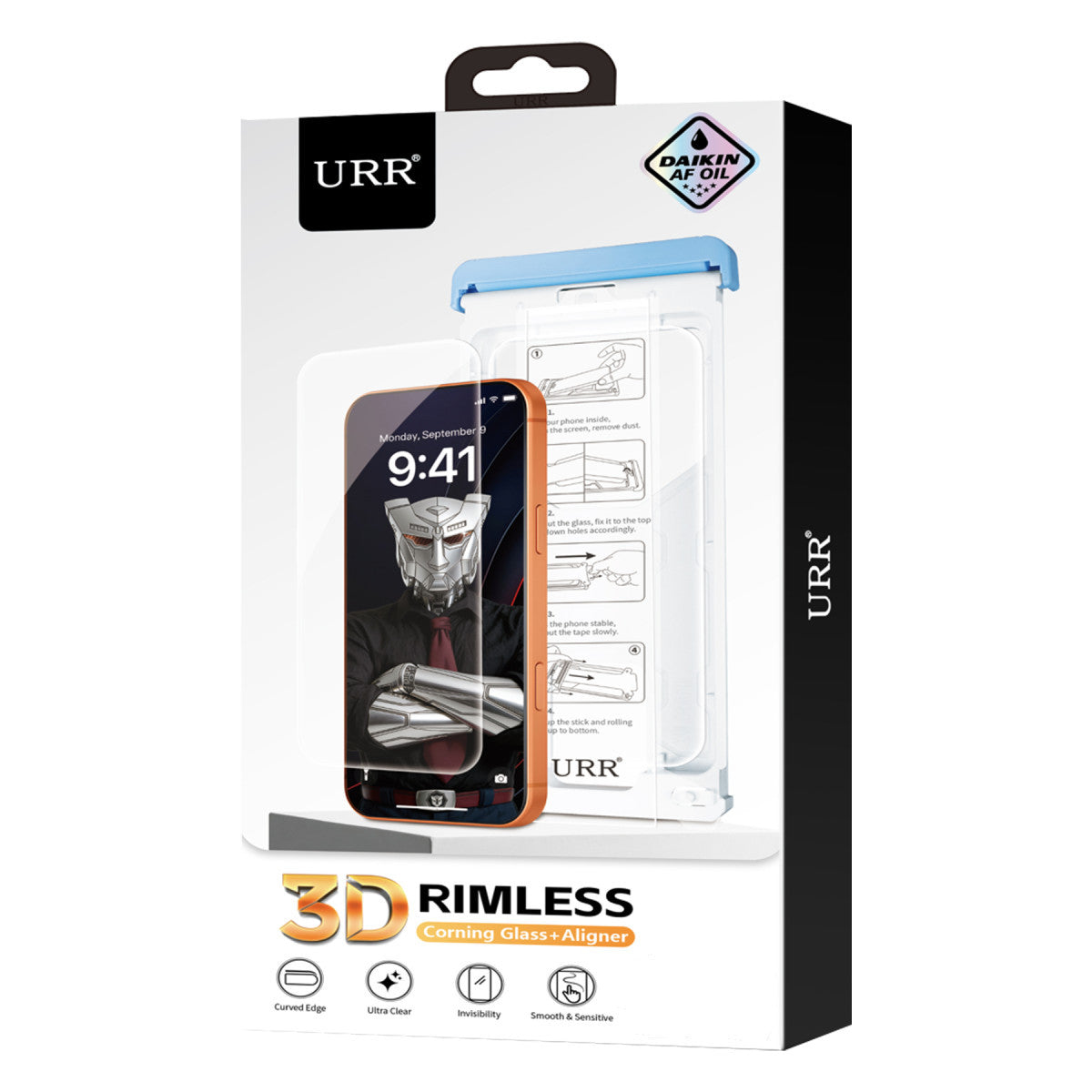 URR Apple iPhone 17 Pro 3D Rimless Aligner AutoKit Corning Glass Ekran Koruyucu