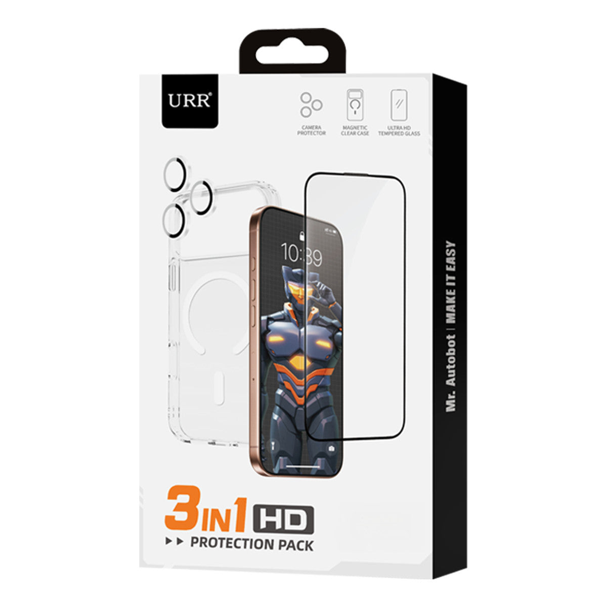 URR Apple iPhone 17 Pro Max Crystal Clear Magsafe 3in1 Ekran Koruyucu ve Kamera Lens Koruyucu