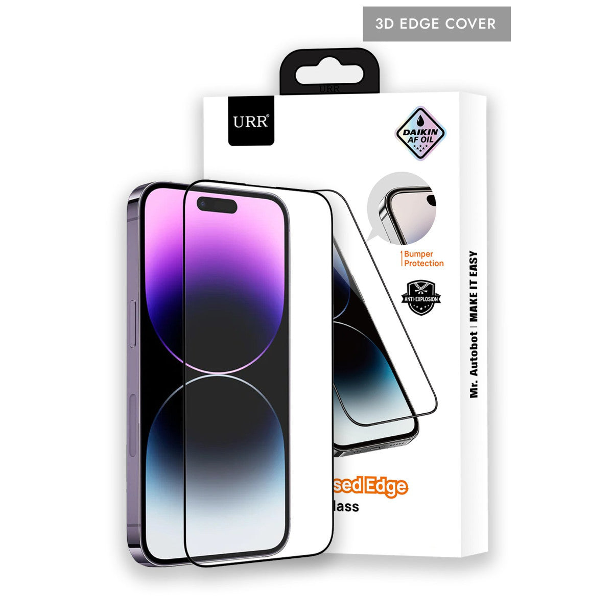 URR iPhone 14 Pro 3D Silikon Edge HD Cam Ekran Koruyucu