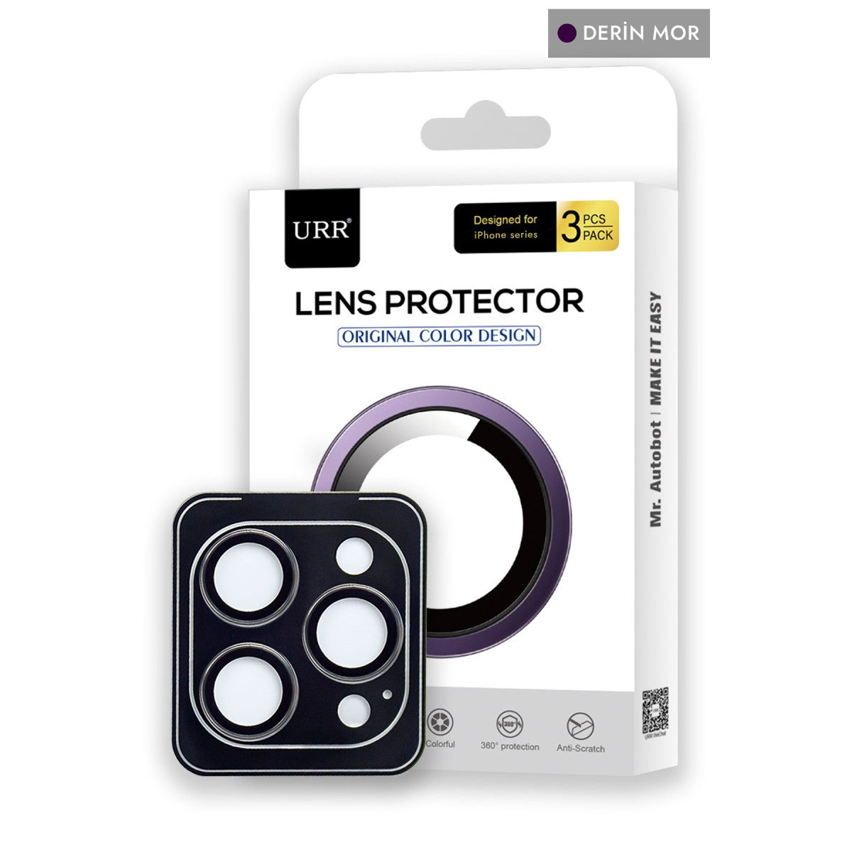 URR iPhone 14 Pro Max Titanium Alloy AR Kamera Lens Koruyucu