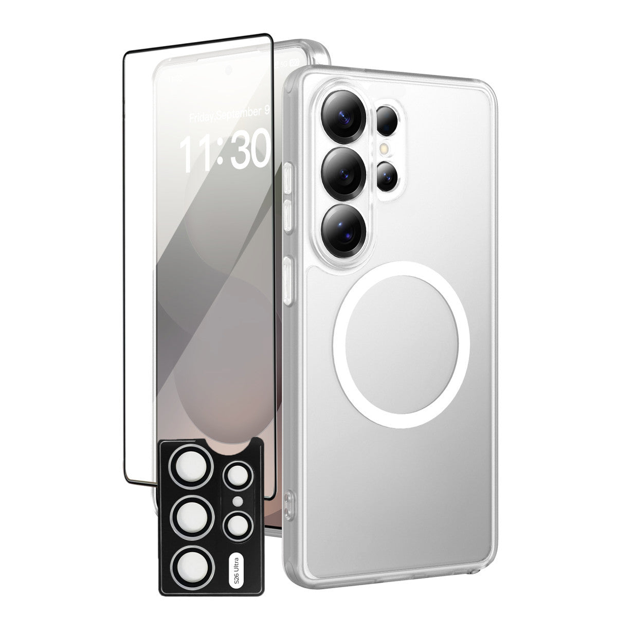 URR Samsung Galaxy S26 Ultra Crystal Clear Magsafe 3in1 Ekran Koruyucu ve Kamera Lens Koruyucu