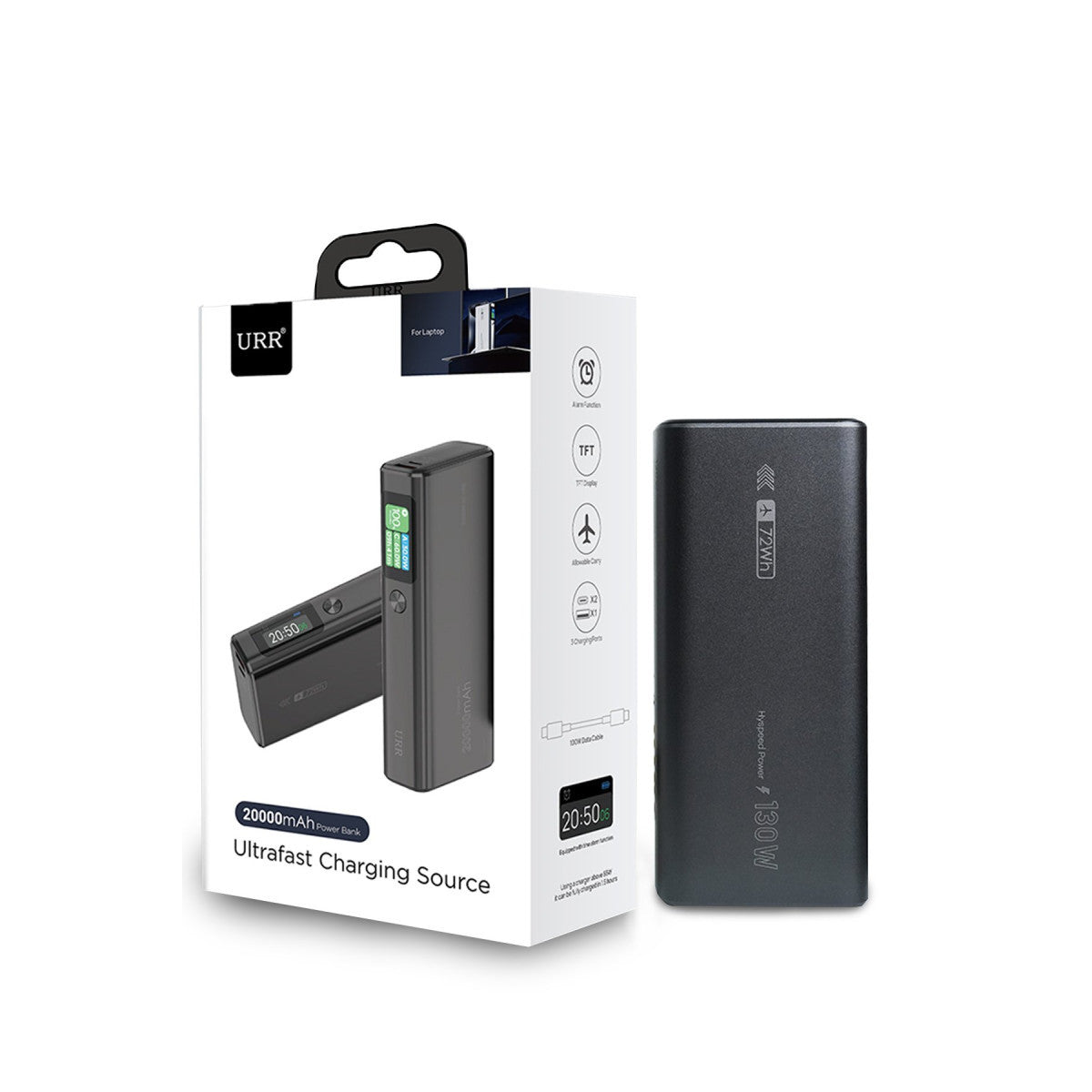 URR Ultrafast Charging Source 130W 20.000 mAh PD Powerbank