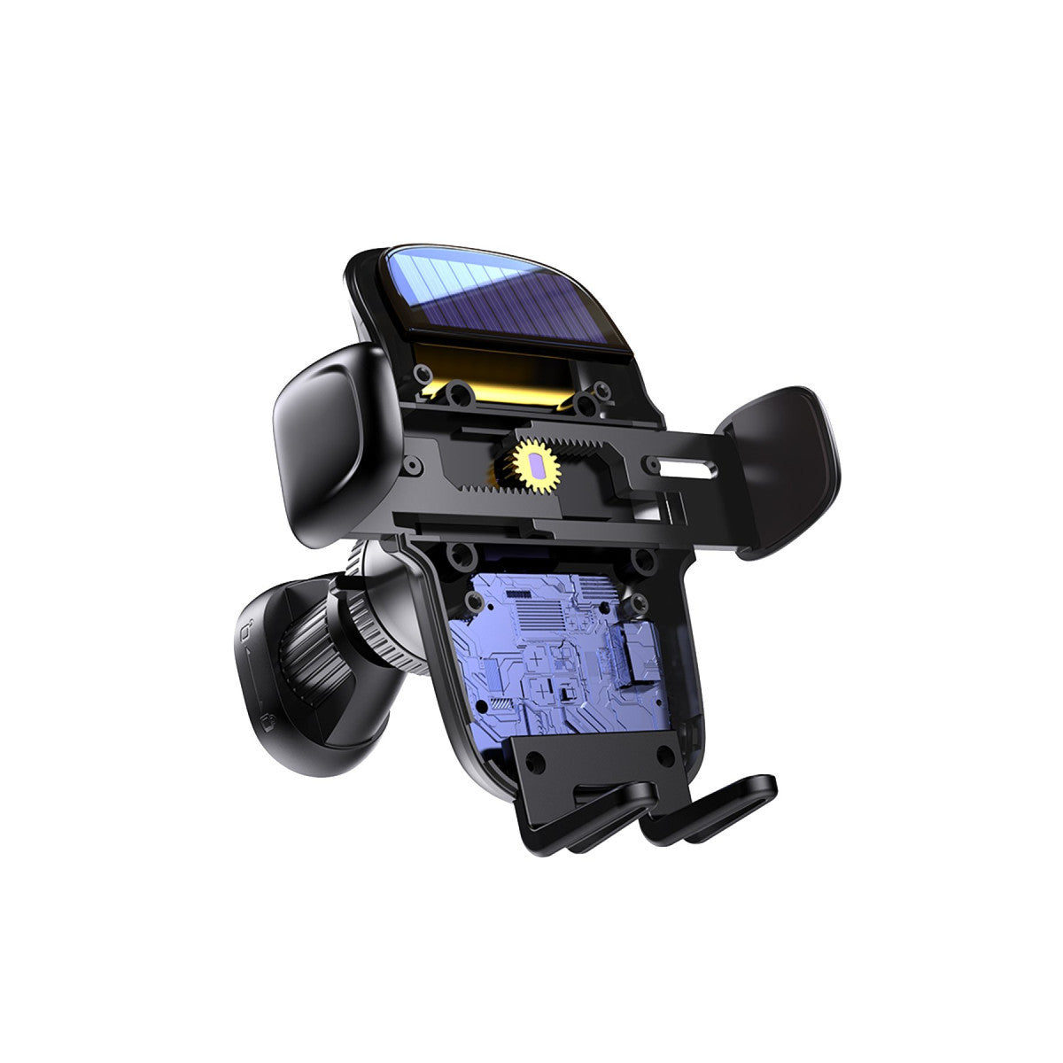 Yesido C164 Izgara Klipsli Güneş Enerji Panelli 110mAh Bataryalı 180 Derece Ayarlanabilir Kablosuz Şarjlı Araç Tutucu