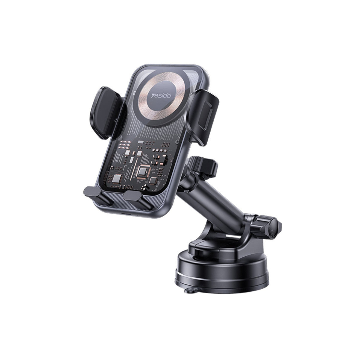 Yesido C307 Yapışkanlı 360 Derece Ayarlanabilir Cam Yüzeyli 15W Kablosuz Şarjlı Magsafe Araç Tutucu