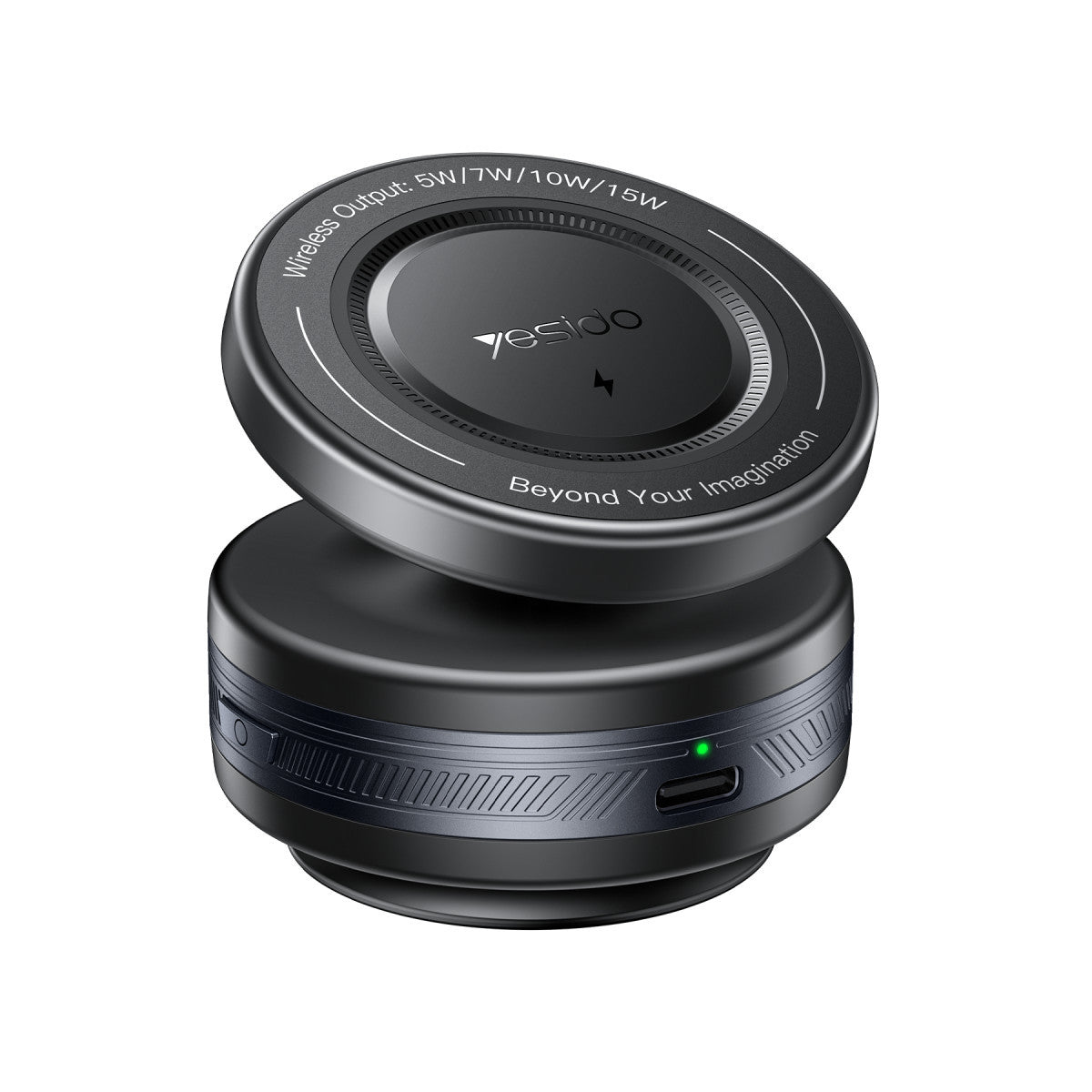 Yesido C310 Elektrik Vantuz Özellikli 15W Kablosuz Magsafe Manyetik Araç Tutucu