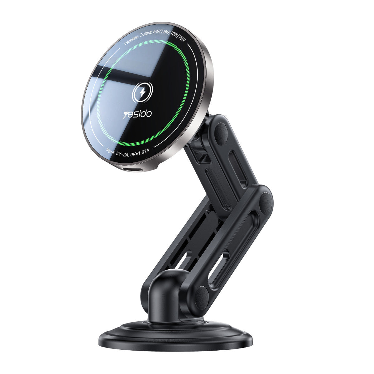 Yesido C317 Cam Yüzeyli Manyetik 15W Kablosuz Şarj Destekli Masaüstü Telefon Standı