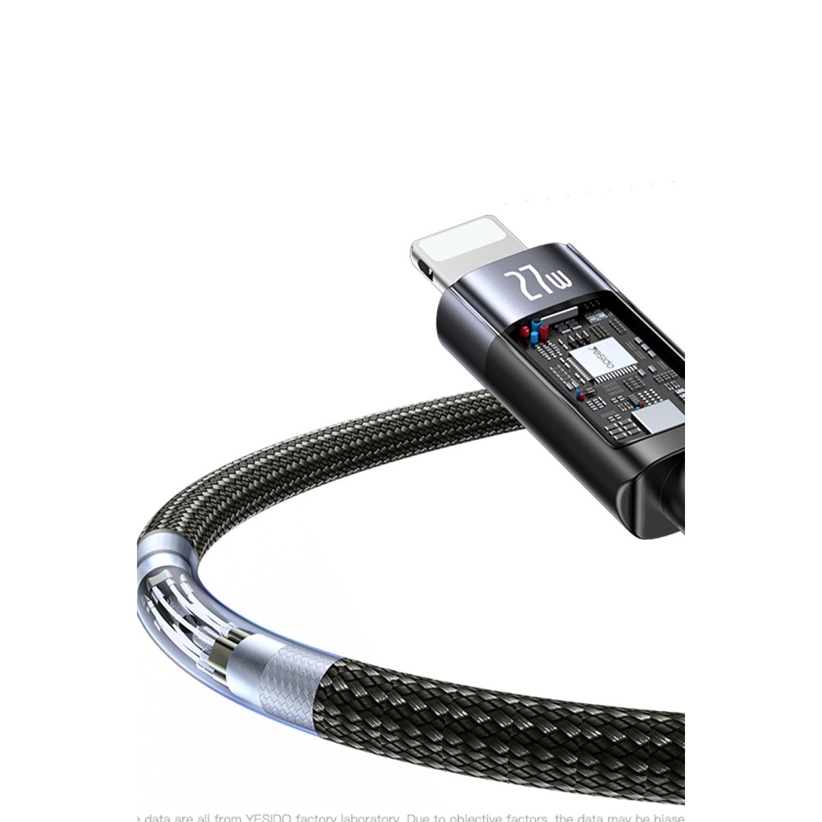 Yesido CA159 1.2M 27W Type-C to Lightning Otomatik Şarj Kesme Özellikli PD Hızlı Şarj Kablosu