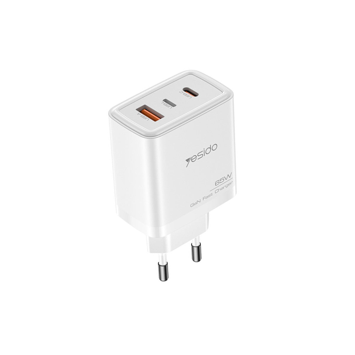 Yesido YC70 1 Adet 65W Type-C / 1 Adet 30W USB ve 1 Adet 45W Lightning Çıkışlı Ekstra 2M Type-C to Ligtning Kablolu GAN Hızlı Şarj Cihazı