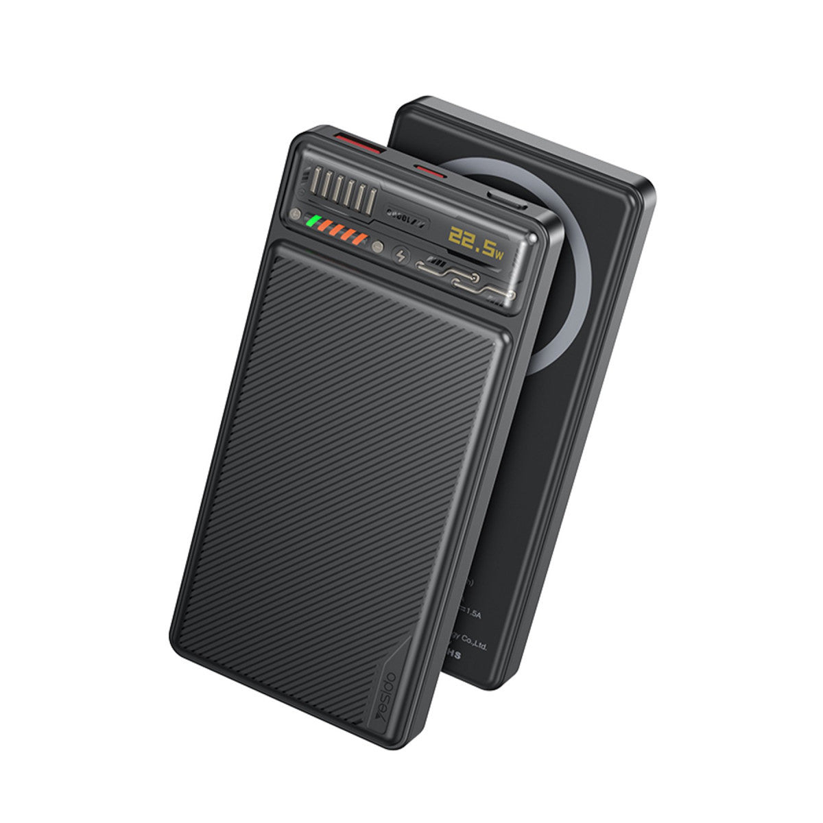 Yesido YP57 10.000 mAh Led Şarj Göstergeli 22.5W USB3.0 ve 20W Type-C Çıkışlı 15W Kablosuz Şarjlı PD Hızlı Şarj Magsafe Powerbank